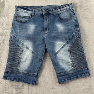 19V69 V 19-69 Italia Denim Moto Shorts Mens 32 Medium‎ Stretch 12" Inseam